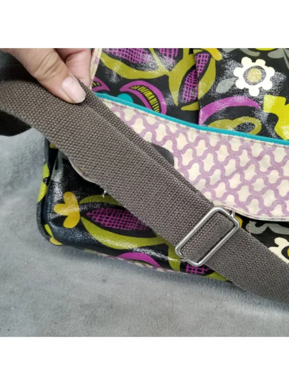 Fossil Bag Womens 16x11 Multicolor Floral Crossbody Messenger *Read*